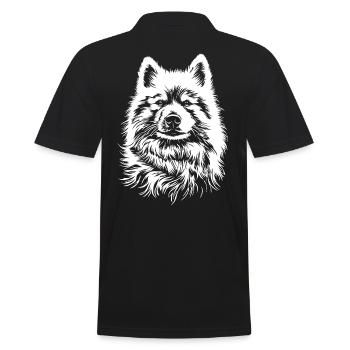 Samoyed Portrait Dog Dog Samoyed - Men's Polo Shirt - black - Back - Kai (181cm)