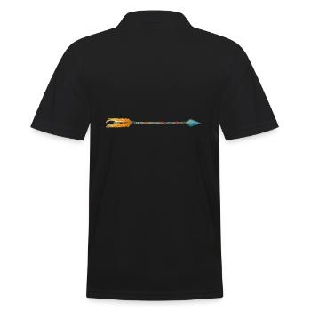 Aquarell Pfeil Boho Symbol Schutz - Männer Poloshirt - Schwarz - Hinten - Kai (181cm)