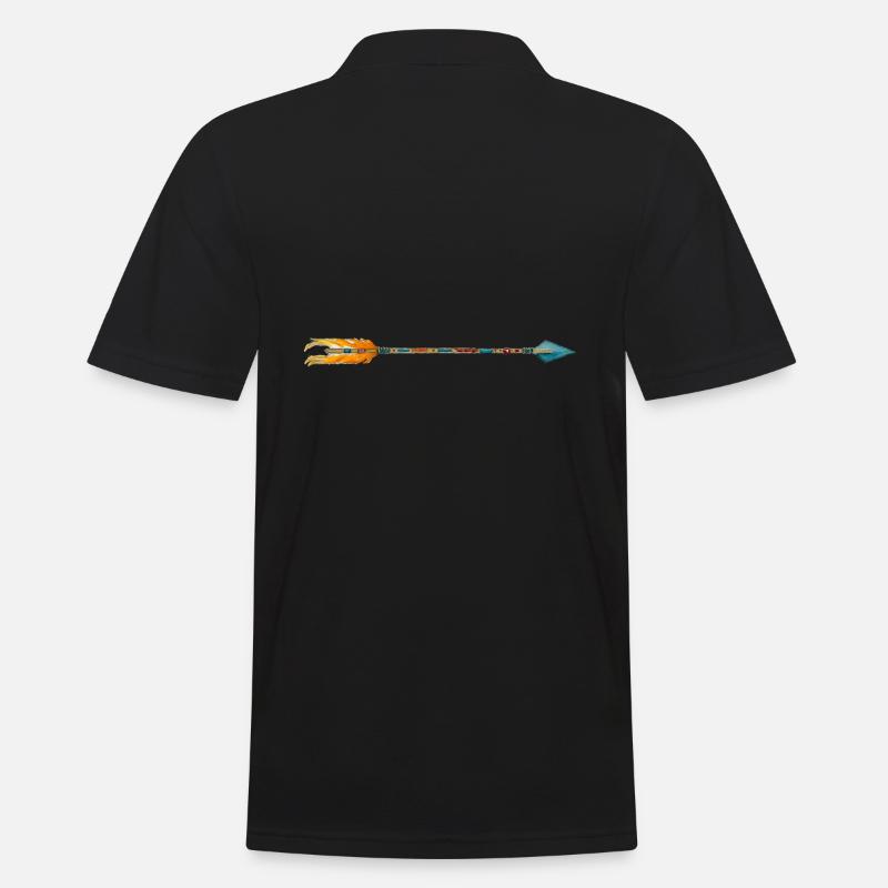 Aquarelle flèche Boho symbole protection - Polo Homme - noir