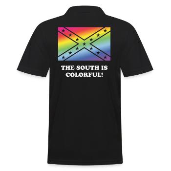 Der Süden ist bunt! - Männer Poloshirt - Schwarz - Hinten - Kai (181cm)