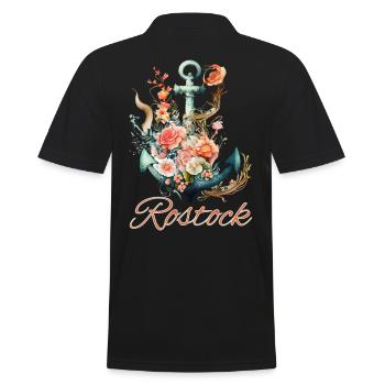 Ancre Rostock avec fleurs - Polo Homme - noir - Dos - Kai (181cm)