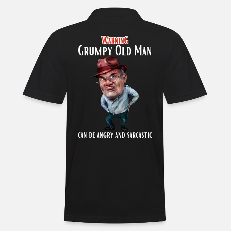 Warning Grumpy Old Man - Männer Poloshirt - Schwarz