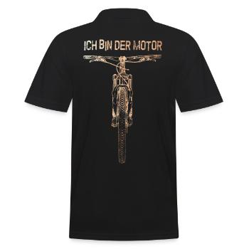 ICH BIN DER MOTOR - Kupfer Edition - Mountainbike - Männer Poloshirt - Schwarz - Hinten - Kai (181cm)