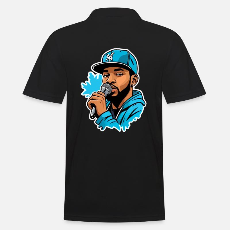 MC With a Microphone - Men's Polo Shirt - black