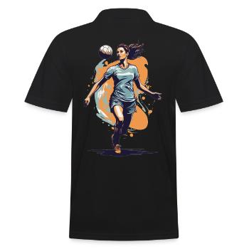 Handball player streetwear Iconic style - Men's Polo Shirt - black - Back - Kai (181cm)