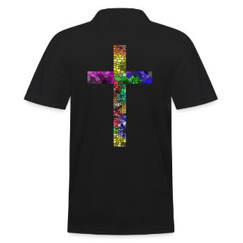 Kreuz Jesus Gott Religion Kirche Papst Vatikan - Männer Poloshirt - Schwarz - Hinten - Kai (181cm)