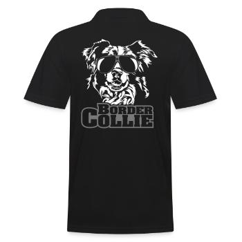 BORDER COLLIE cool - Männer Poloshirt - Schwarz - Hinten - Kai (181cm)