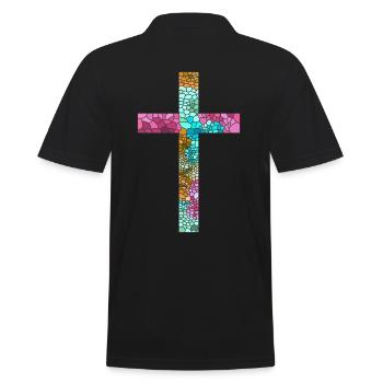 Kreuz Jesus Gott Religion Kirche Papst Vatikan - Männer Poloshirt - Schwarz - Hinten - Kai (181cm)