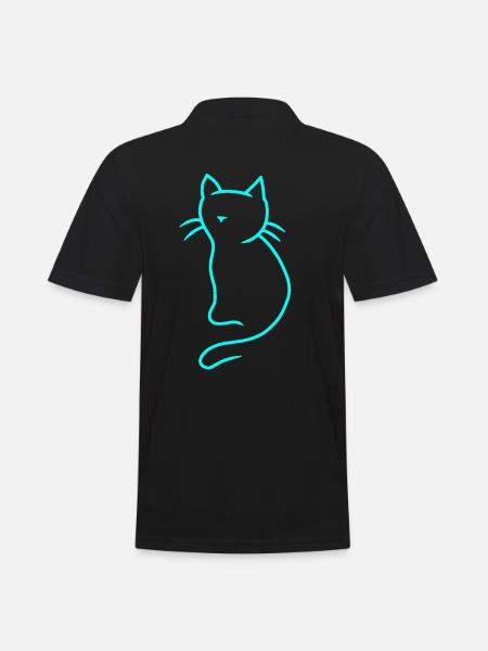 Katze Kätzchen Katzen Haustiere Hauskatze Miau - Männer Poloshirt - Schwarz