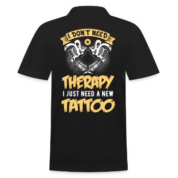 Tattoo Tätowiert - Männer Poloshirt - Schwarz - Hinten - Kai (181cm)