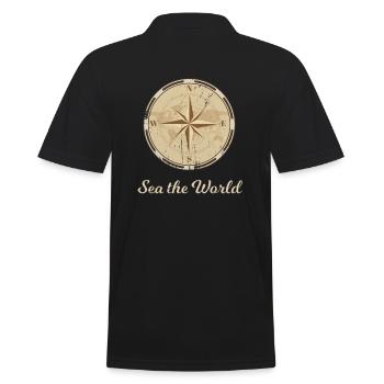 Sea the World Captain Compass Vintage - Polo Homme - noir - Dos - Kai (181cm)