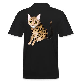 Bengalkatze - Männer Poloshirt - Schwarz - Hinten - Kai (181cm)