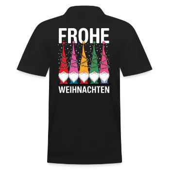 Gnom Frohe Weihnachten Gnome lustig Wichtel süß - Männer Poloshirt - Schwarz - Hinten - Kai (181cm)
