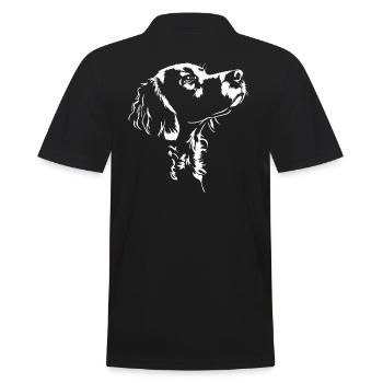 Epagneul Breton Silhouette Dogs Dog Wilsigns - Men's Polo Shirt - black - Back - Kai (181cm)