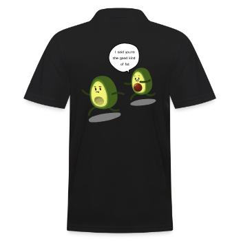 couple d'avocats drôle avec un dicton végétalien - Polo Homme - noir - Dos - Kai (181cm)