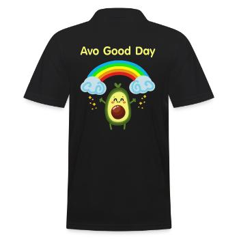 Avocado Good Day - Sweet Vegan Avocado Gift - Men's Polo Shirt - black - Back - Kai (181cm)