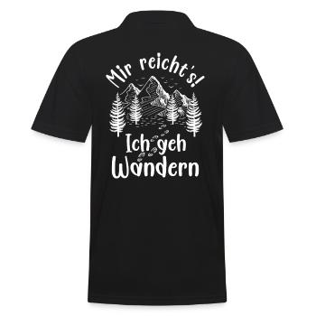 Wanderer Wanderung Wanderlust Berg Natur Wald Baum - Männer Poloshirt - Schwarz - Hinten - Kai (181cm)