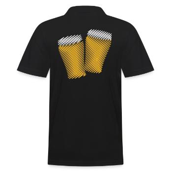 2 Biergläser Stoßen An (Bier / Scribble) - Männer Poloshirt - Schwarz - Hinten - Kai (181cm)