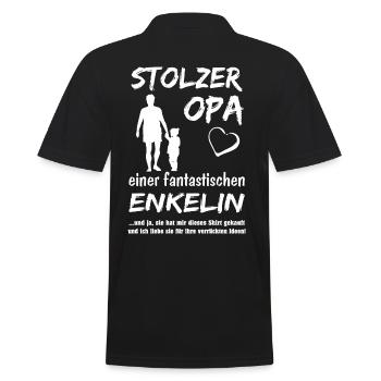 Stolzer Opa eine Enkelin - Männer Poloshirt - Schwarz - Hinten - Kai (181cm)