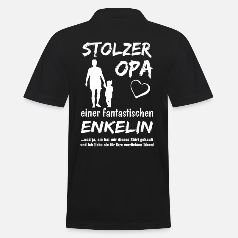 Stolzer Opa eine Enkelin - Männer Poloshirt - Schwarz