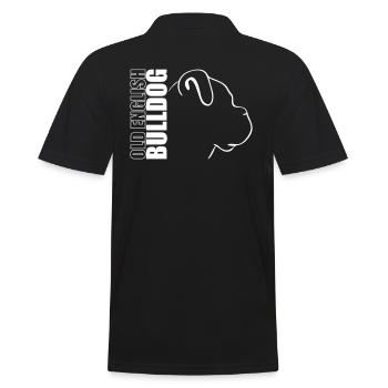 OLD ENGLISH BULLDOG PROFIL WILSIGNS - Männer Poloshirt - Schwarz - Hinten - Kai (181cm)