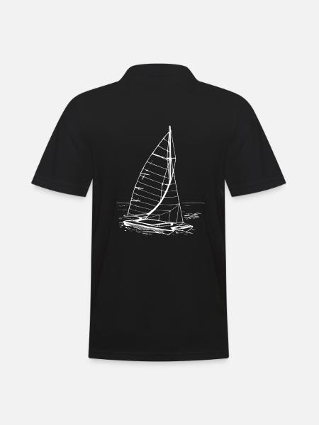 CATAMARAN SAILORS SAILING SAILBOAT - Men's Polo Shirt - black