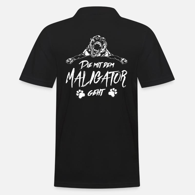 DIE MIT MALIGATOR GEHT Malinois Spruch Wilsigns - Männer Poloshirt - Schwarz