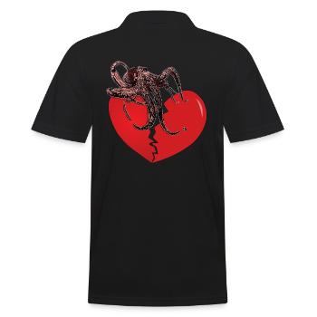Octopus tient le cœur brisé ensemble cadeau - Polo Homme - noir - Dos - Kai (181cm)