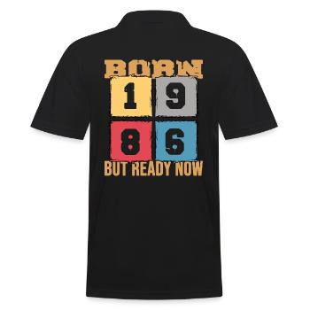 1986 Birthday 36 Years Retro Anniversary Edition - Men's Polo Shirt - black - Back - Kai (181cm)