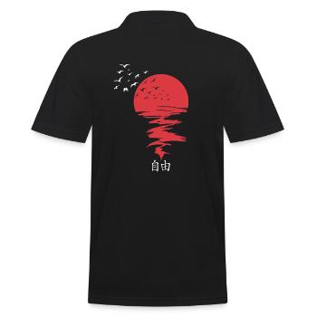 Sun Birds Japan Freedom - Men's Polo Shirt - black - Back - Kai (181cm)