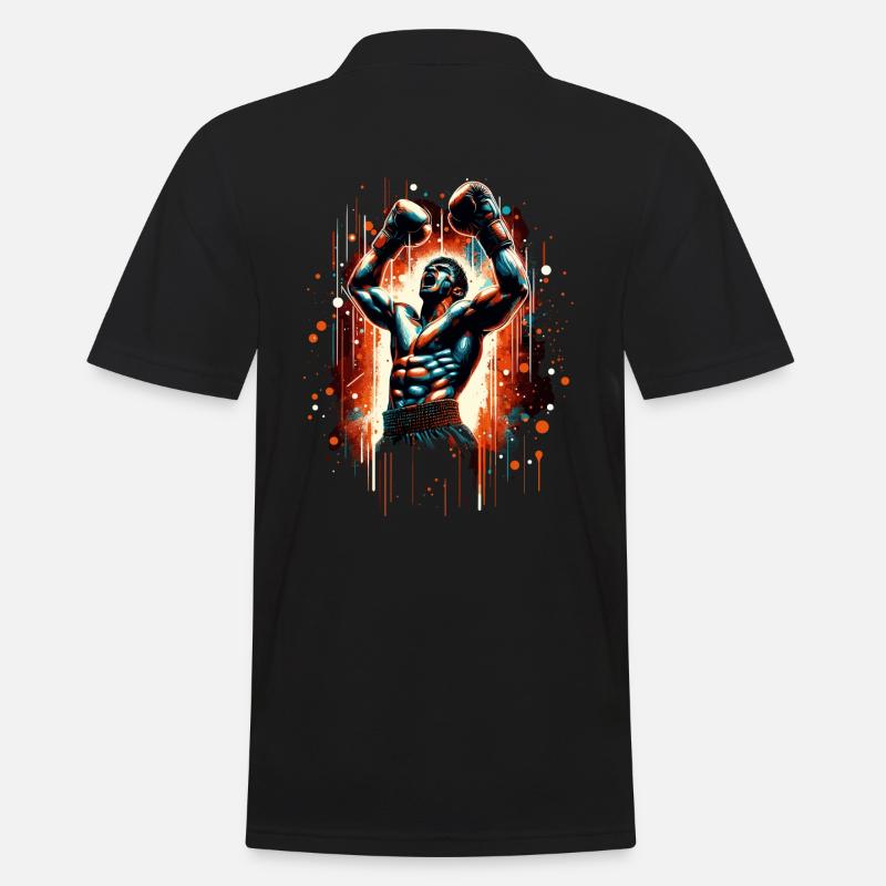 Boxer Siegespose Siegerpose Boxen Geschenk - Männer Poloshirt - Schwarz