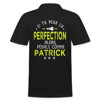 patrick si tu veux la perfection à vélo cycliste - Polo Homme - noir - Dos - Kai (181cm)