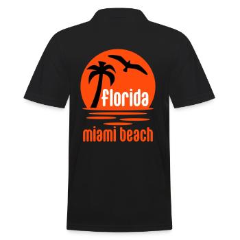 Floride, Miami beach (soleil, palmier, oiseau) - Polo Homme - noir - Dos - Kai (181cm)