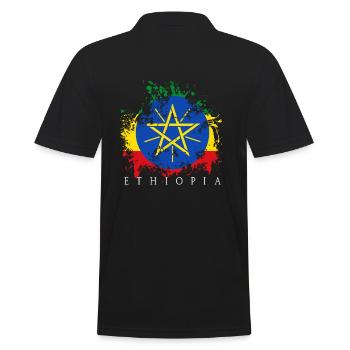 Éthiopie Éthiopie État du pavillon d'Addis-Abeba - Polo Homme - noir - Dos - Kai (181cm)