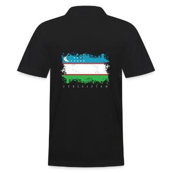 Usbekistan Flagge Fahne Taschkent Staat Asien Volk - Männer Poloshirt - Schwarz - Hinten - Kai (181cm)