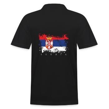 Serbia Serbien Flagge Fahne Land Volk Stolz - Männer Poloshirt - Schwarz - Hinten - Kai (181cm)