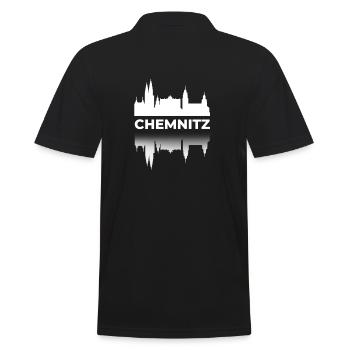 Chemnitz home town place Saxony German travel - Men's Polo Shirt - black - Back - Kai (181cm)