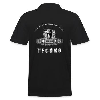 Techno Skull Skull Octopus Bass Boxing Rave Hard - Polo Homme - noir - Dos - Kai (181cm)