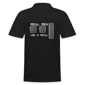 Real Men Use 3 Pedal Auto Rennwagen Tuning T-Shirt - Männer Poloshirt - Schwarz - Hinten - Kai (181cm)