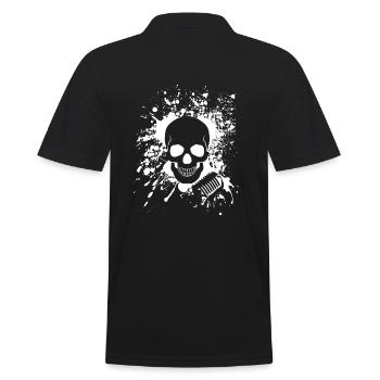 Skull Star Saenger Cool Skull singing talent - Men's Polo Shirt - black - Back - Kai (181cm)