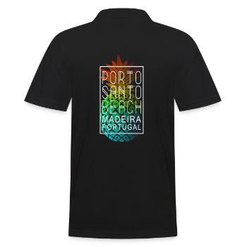Porto Santo Madeira Portugal Ananas Urlaub Reisen - Männer Poloshirt - Schwarz - Hinten - Kai (181cm)