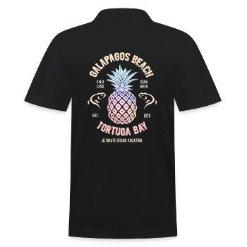 Galapagos Strand Tortuga Bay Ananas Urlaub Reisen - Männer Poloshirt - Schwarz - Hinten - Kai (181cm)
