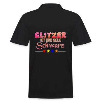 Glitzer ist das neue Schwarz - Männer Poloshirt - Schwarz - Hinten - Kai (181cm)