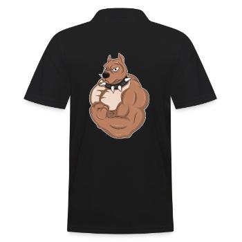 Body Building Chien Gym Taureau - Polo Homme - noir - Dos - Kai (181cm)