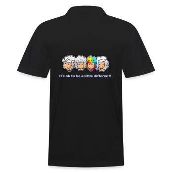 C'est ok d'être un peu différent! Moutons fou - Polo Homme - noir - Dos - Kai (181cm)