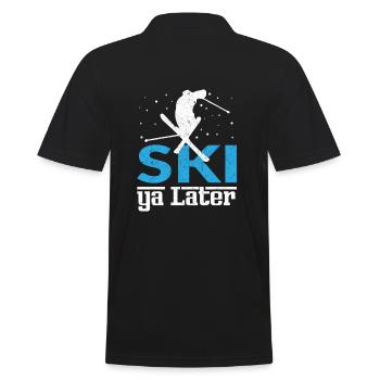 Ski Ya Later Skifahren - Männer Poloshirt - Schwarz - Hinten - Kai (181cm)