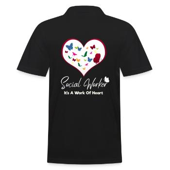 Social Worker It’s A Work Of Heart Travailleurs sociaux - Polo Homme - noir - Dos - Kai (181cm)