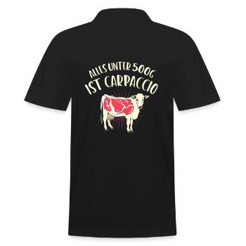 Alles unter 500 g ist Carpaccio Grillen - Männer Poloshirt - Schwarz - Hinten - Kai (181cm)