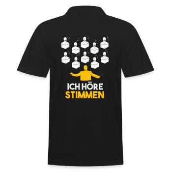 Ich höre Stimmen Chorleiter Dirigent Chor - Männer Poloshirt - Schwarz - Hinten - Kai (181cm)