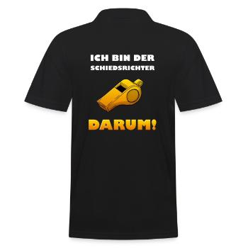 Ich bin der Schiedsrichter. Darum! - Männer Poloshirt - Schwarz - Hinten - Kai (181cm)